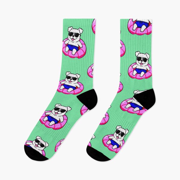 Item preview, Pool Dog | Puppy on Pink Float Kawaii Summer Design designed and sold by AstronautMerch.