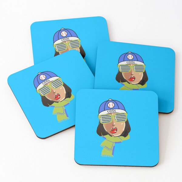 Item preview, Cool Girl with Baseball Cap – Minimal Pop Art Face Illustration designed and sold by baskamade.