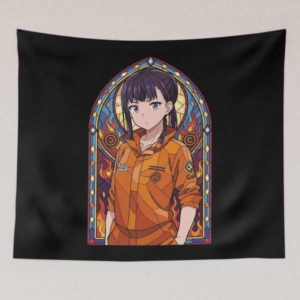 Item preview, Oze Maki Fire Force Orange Flame Stained Glass designed and sold by mildaclairmo.