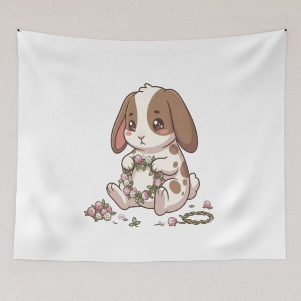 Item preview, Cute Bunny Making Flower Wreath designed and sold by Ella_Sketch.