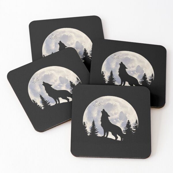 Item preview, Howling Wolf Under the Moon | Wild Nature Art designed and sold by CREATIVE HIVE.