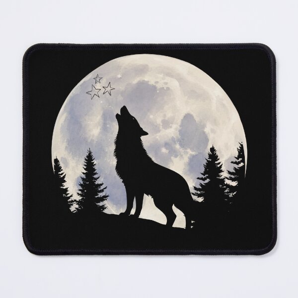 Item preview, Howling Wolf Under the Moon | Wild Nature Art designed and sold by CREATIVE HIVE.