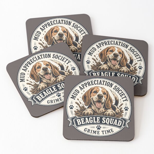 Item preview, Mud Appreciation Society - Beagle Squad - Grime Time/Funny Beagle Dog Badge Logo  designed and sold by Halejo68.