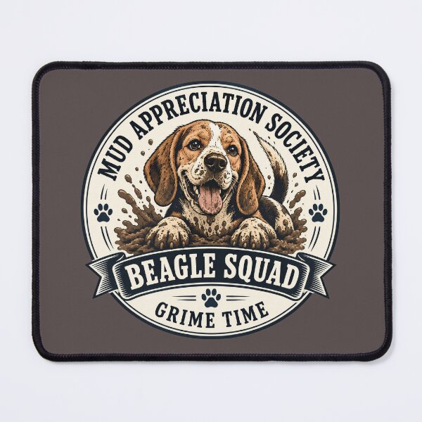 Item preview, Mud Appreciation Society - Beagle Squad - Grime Time/Funny Beagle Dog Badge Logo designed and sold by Halejo68.