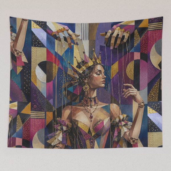 Item preview, Marionette Queen, a puppet on a string painting. designed and sold by GalleryKauffeld.