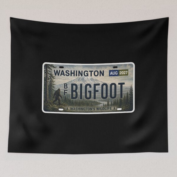Item preview,  Bigfoot Washington License Plate | Pacific Northwest Sasquatch Decor designed and sold by Swanny's Custom T-shirt and Gift Designs.