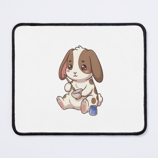Item preview, Cute Bunny Painting Pottery Bowl designed and sold by Ella_Sketch.