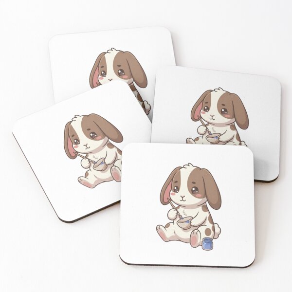 Item preview, Cute Bunny Painting Pottery Bowl designed and sold by Ella_Sketch.