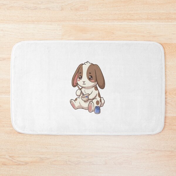 Item preview, Cute Bunny Painting Pottery Bowl designed and sold by Ella_Sketch.