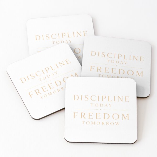 Item preview, Discipline Today, Freedom Tomorrow | Minimalist Typography Design designed and sold by CalmMandala.