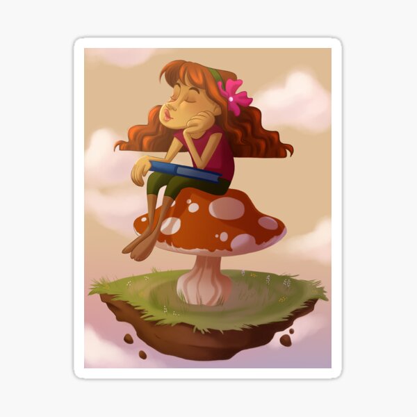 Mushroom Sitting Sticker