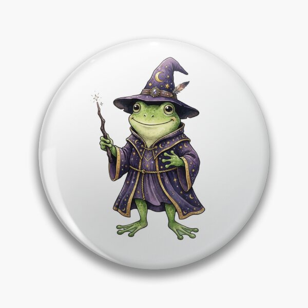 Item preview,  Halloween Frog Wizard in Purple Hat and Wand Cute Magic Fantasy designed and sold by SOUFIANE1991.