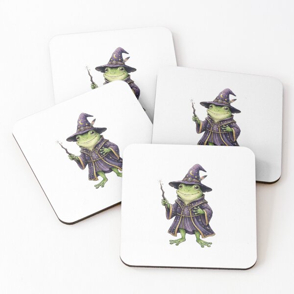 Item preview,  Halloween Frog Wizard in Purple Hat and Wand Cute Magic Fantasy designed and sold by SOUFIANE1991.