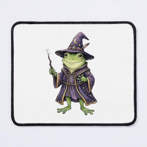 Item preview, Halloween Frog Wizard in Purple Hat and Wand Cute Magic Fantasy designed and sold by SOUFIANE1991.
