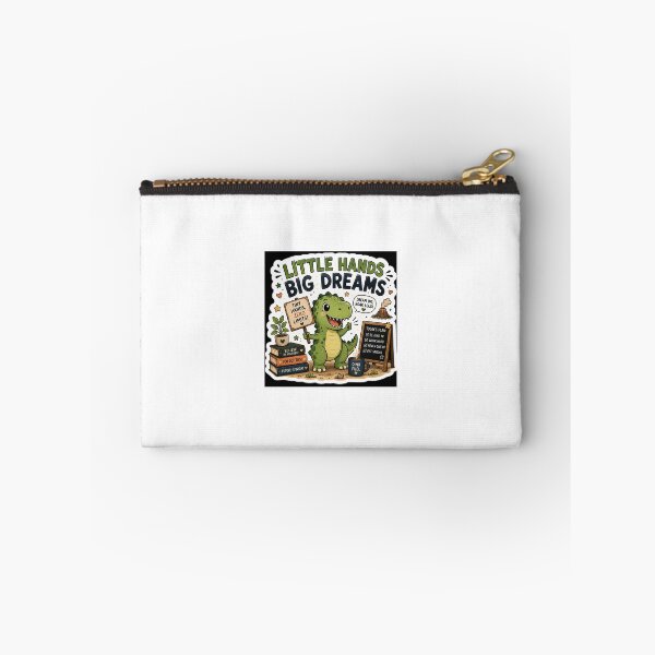 Item preview, Little Hands Big Dreams Cute T-Rex Dinosaur Sticker designed and sold by BrainBuckets.