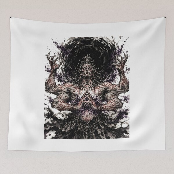 Item preview, Four Armed Demon King Japanese Ritual Ink Art designed and sold by MouradStudio.