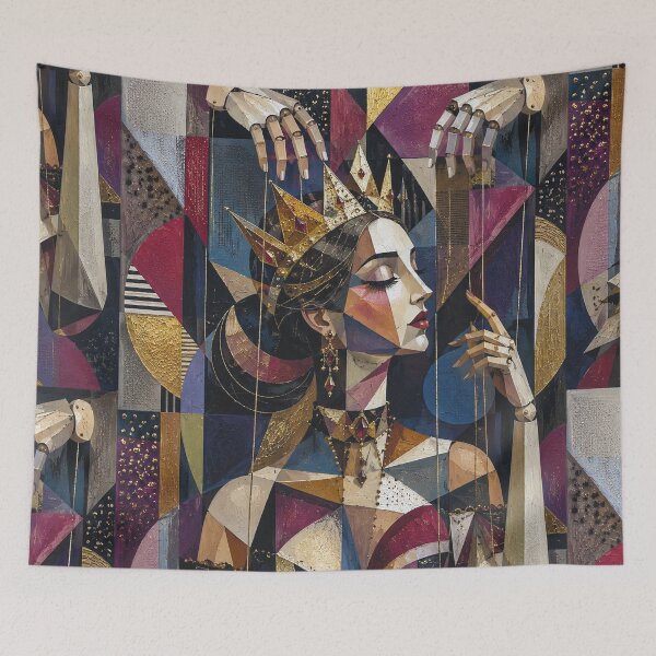 Item preview, Marionette Queen, a puppet on a string painting. designed and sold by GalleryKauffeld.