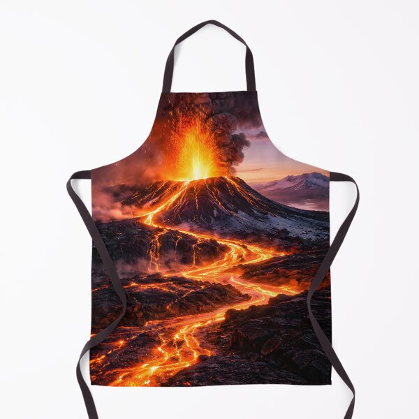 Item preview, Erupting Volcano with Flowing Lava River designed and sold by Yomere.