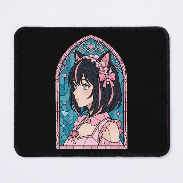 Item preview, Eishin Flash Uma Musume Sweet Pink Stained Glass Portrait designed and sold by mildaclairmo.