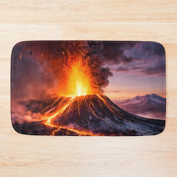 Item preview, Erupting Volcano with Flowing Lava River designed and sold by Yomere.