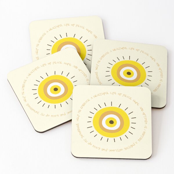 Item preview, Evil Eye Mantra for Health and Hope - Yellow Eye designed and sold by TheThankfulTyne.