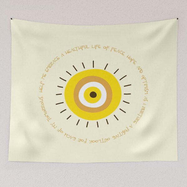 Item preview, Evil Eye Mantra for Health and Hope - Yellow Eye designed and sold by TheThankfulTyne.