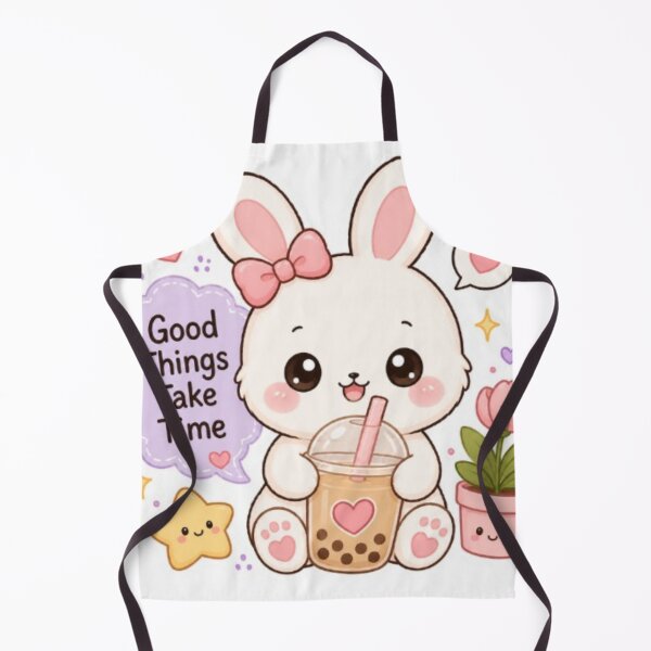 Item preview, Kawaii Bunny Bubble Tea Sticker – Good Things Take Time | Cute Rabbit Aesthetic designed and sold by Vegasstickers.