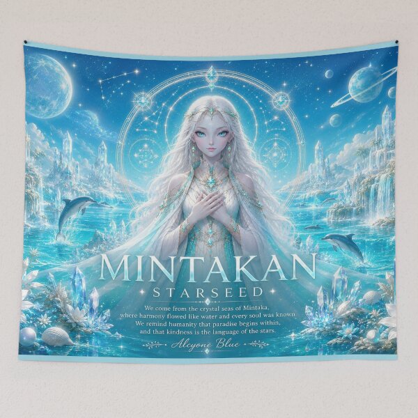 Item preview, Mintakan Starseed – Crystal Ocean Fantasy Art | Celestial Spiritual Wall Art | Alcyone Blue designed and sold by Alcyone-Blue.