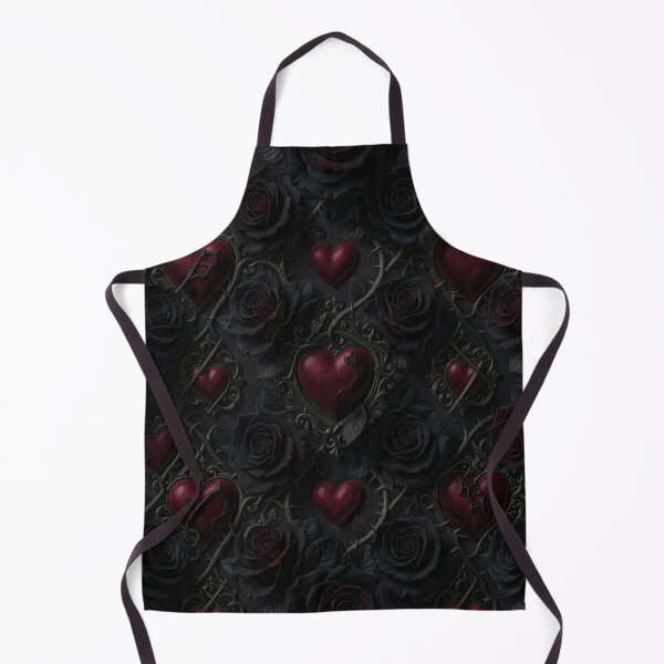Item preview, Roses Red Hearts Gothic Seamless Pattern designed and sold by JanjjaSoulInk.