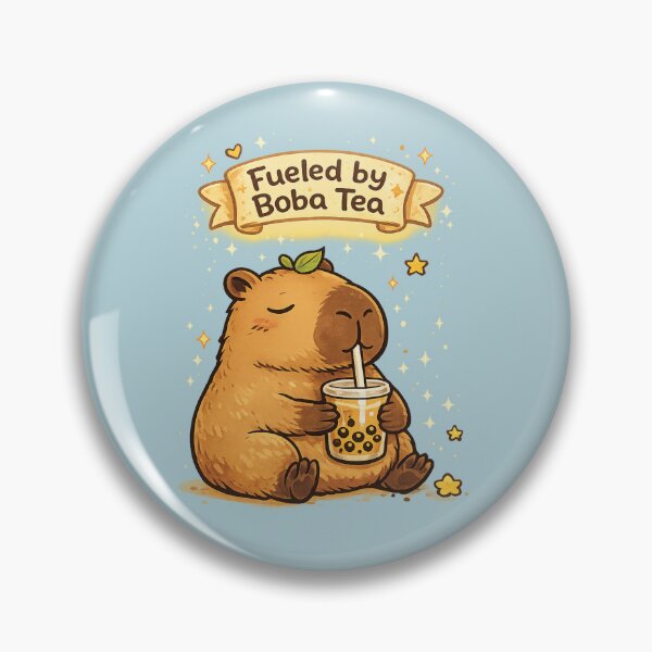 Artikelvorschau, Zen-Capybara mit Bubble Tea entworfen und verkauft von Tiny-Chaos-Club.