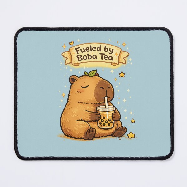 Item preview, Zen capybara with bubble tea designed and sold by Tiny-Chaos-Club.