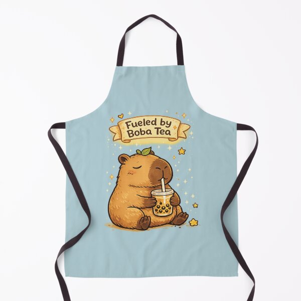Item preview, Zen capybara with bubble tea designed and sold by Tiny-Chaos-Club.