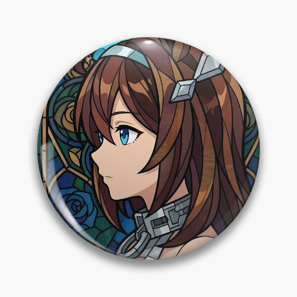 Item preview, Rice Shower Uma Musume Dark Blue Rose Stained Glass Portrait designed and sold by mildaclairmo.