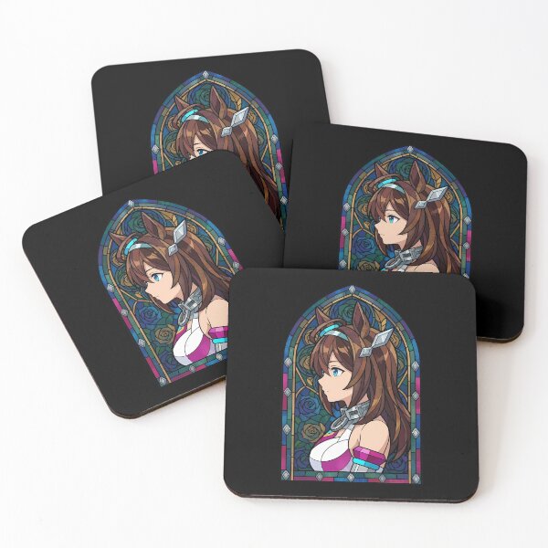 Item preview, Rice Shower Uma Musume Dark Blue Rose Stained Glass Portrait designed and sold by mildaclairmo.