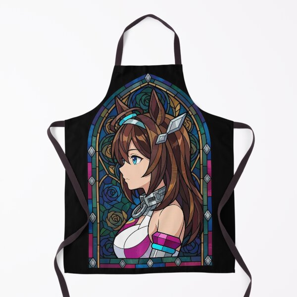 Item preview, Rice Shower Uma Musume Dark Blue Rose Stained Glass Portrait designed and sold by mildaclairmo.