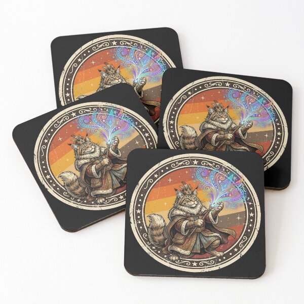 Item preview, Retro Wizard Cat Holographic Spell Vintage Badge designed and sold by DuckOddity.