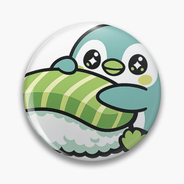 Item preview, Kawaii Penguin Hugging Salmon Nigiri Sushi Sticker | Cute Japanese Sushi Animal Vector Design designed and sold by kawaii animal store (in Japan).