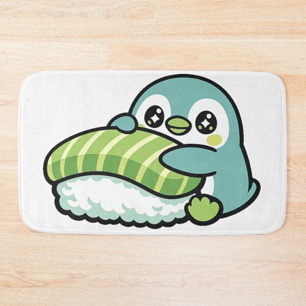 Item preview, Kawaii Penguin Hugging Salmon Nigiri Sushi Sticker | Cute Japanese Sushi Animal Vector Design designed and sold by kawaii animal store (in Japan).