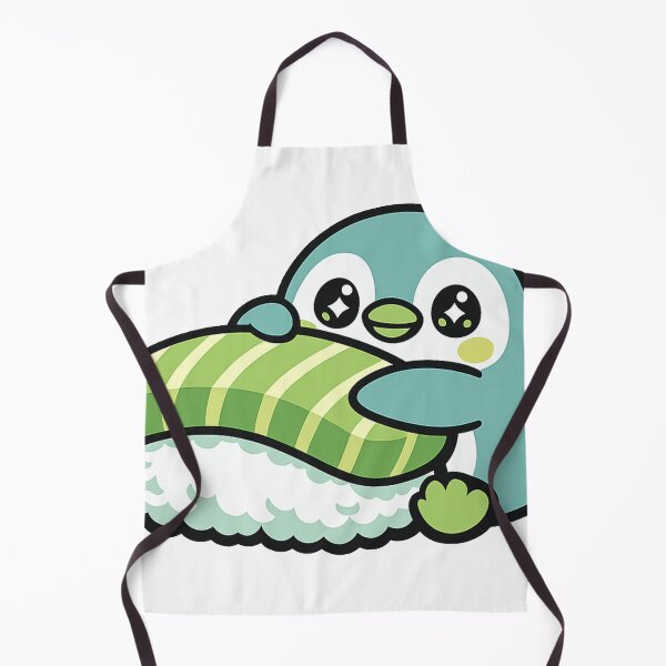 Item preview, Kawaii Penguin Hugging Salmon Nigiri Sushi Sticker | Cute Japanese Sushi Animal Vector Design designed and sold by kawaii animal store (in Japan).