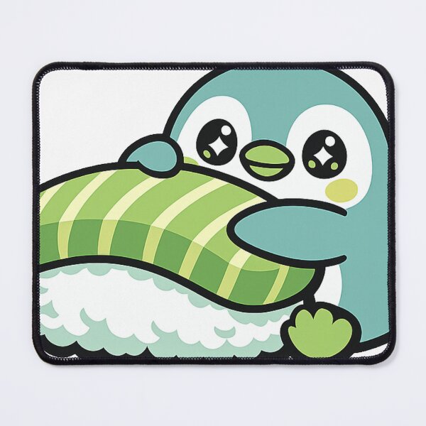 Item preview, Kawaii Penguin Hugging Salmon Nigiri Sushi Sticker | Cute Japanese Sushi Animal Vector Design designed and sold by kawaii animal store (in Japan).