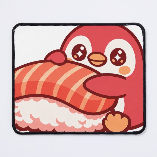 Item preview, Kawaii Penguin Hugging Salmon Nigiri Sushi Sticker | Cute Japanese Sushi Animal Vector Design designed and sold by kawaii animal store (in Japan).