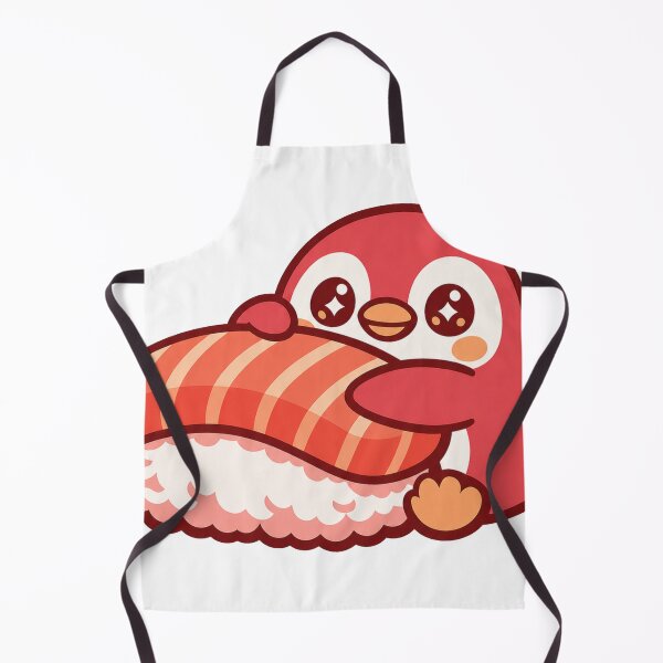 Item preview, Kawaii Penguin Hugging Salmon Nigiri Sushi Sticker | Cute Japanese Sushi Animal Vector Design designed and sold by kawaii animal store (in Japan).