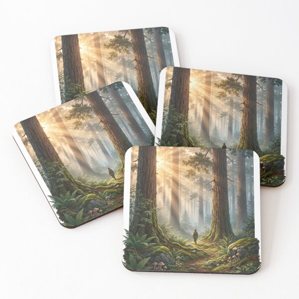 Item preview, Forest of Quiet Thoughts | Premium Forest Mindfulness Illustration | Woodland Meditation Wall Art | Nature T-Shirt designed and sold by SAJ Design Studio.