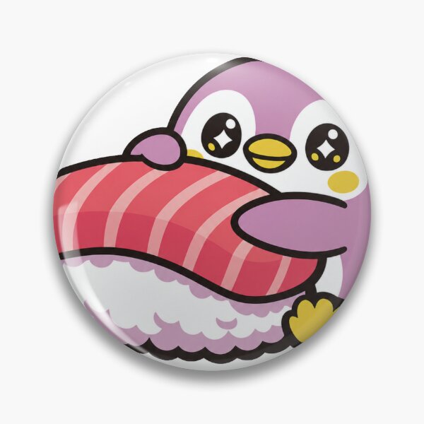 Item preview, Kawaii Penguin Hugging Salmon Nigiri Sushi Sticker | Cute Japanese Sushi Animal Vector Design designed and sold by kawaii animal store (in Japan).