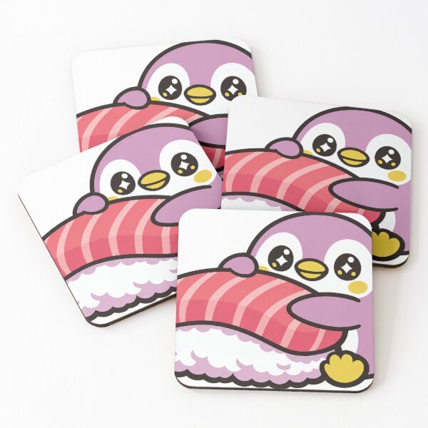 Item preview, Kawaii Penguin Hugging Salmon Nigiri Sushi Sticker | Cute Japanese Sushi Animal Vector Design designed and sold by kawaii animal store (in Japan).