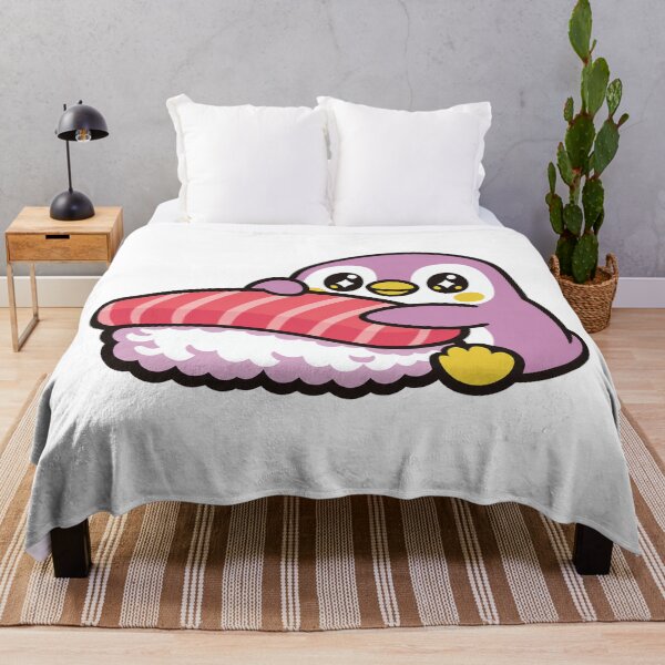 Item preview, Kawaii Penguin Hugging Salmon Nigiri Sushi Sticker | Cute Japanese Sushi Animal Vector Design designed and sold by kawaii animal store (in Japan).