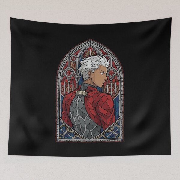 Item preview, Archer Fate Stay Night Red Gothic Stained Glass designed and sold by mildaclairmo.