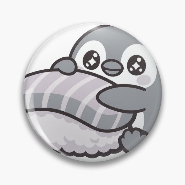 Item preview, Kawaii Penguin Hugging Salmon Nigiri Sushi Sticker | Cute Japanese Sushi Animal Vector Design designed and sold by kawaii animal store (in Japan).