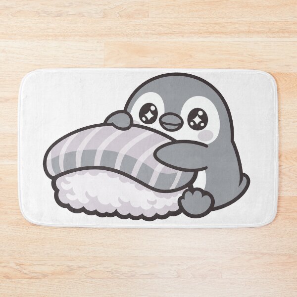 Item preview, Kawaii Penguin Hugging Salmon Nigiri Sushi Sticker | Cute Japanese Sushi Animal Vector Design designed and sold by kawaii animal store (in Japan).