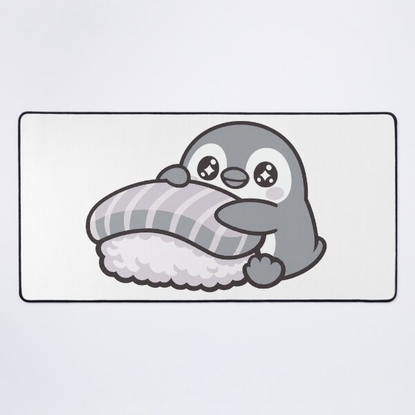 Item preview, Kawaii Penguin Hugging Salmon Nigiri Sushi Sticker | Cute Japanese Sushi Animal Vector Design designed and sold by kawaii animal store (in Japan).